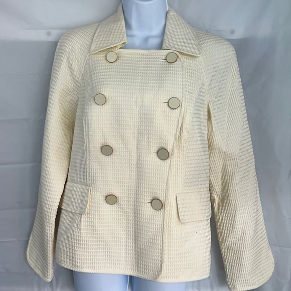 Talbots off white double button blazer size 10 - Picture 7 of 8